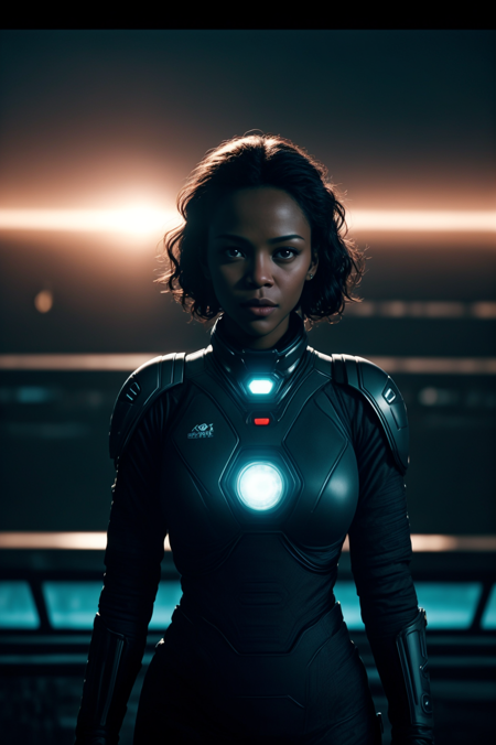 31074580-47552446-(realistic, photorealistic), dark skinned woman, (Zoe Saldana_0.6), landscape, movie screenshot, sharp details, the expanse scif.png